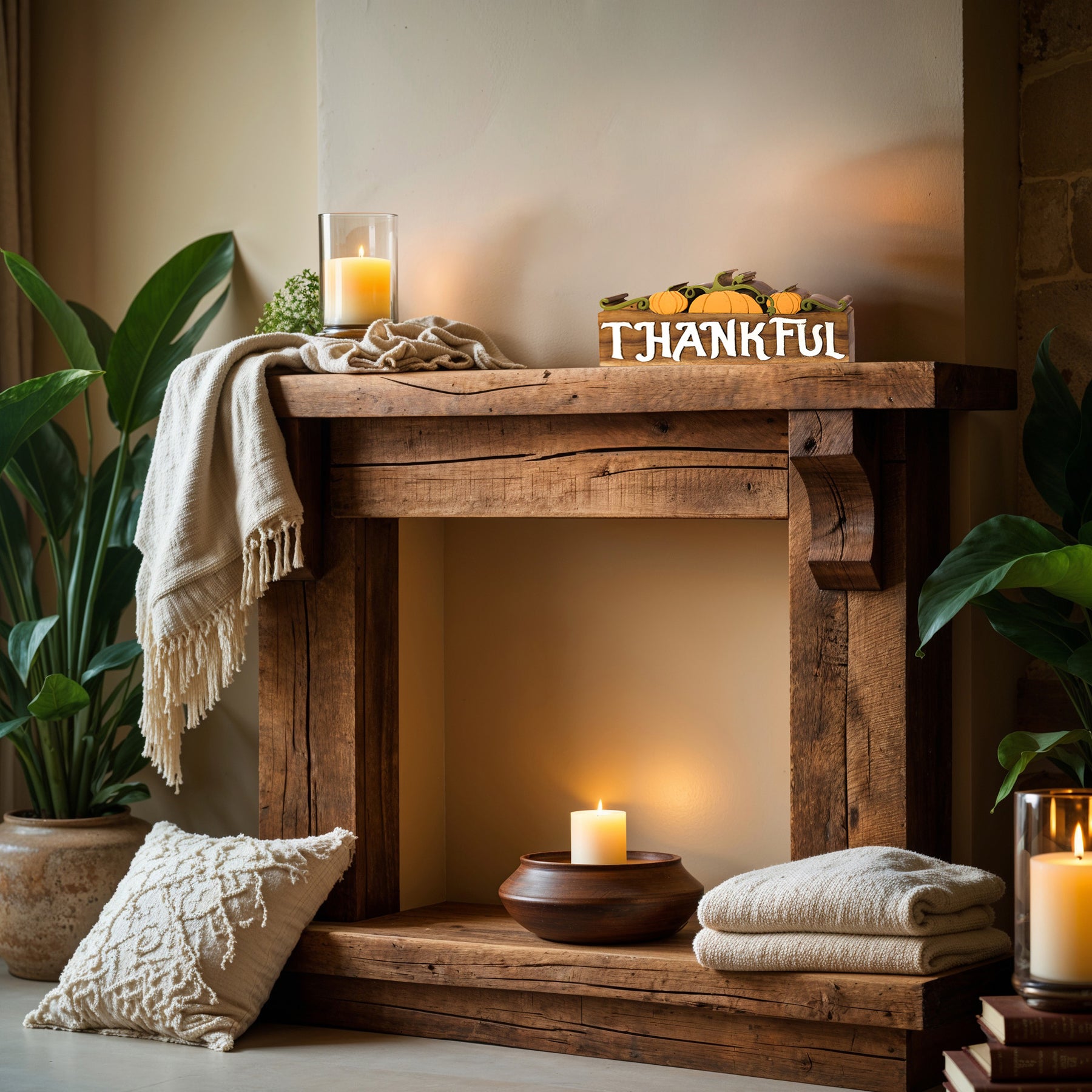 Grateful Heart – Hand-Carved Wooden Sculpture, Handmade Decorative Home Gift - Decozen