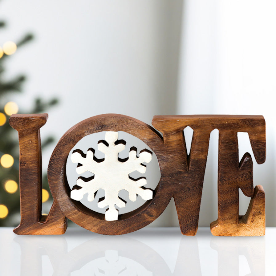 Hand-carved wooden sculpture titled Endless Love by LAY031, featuring intricate handmade decorative wood art for home decor.