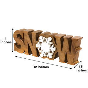 Hand-carved wooden sculpture titled Winter Grace by LAY033, featuring intricate seasonal home decor design in natural wood.