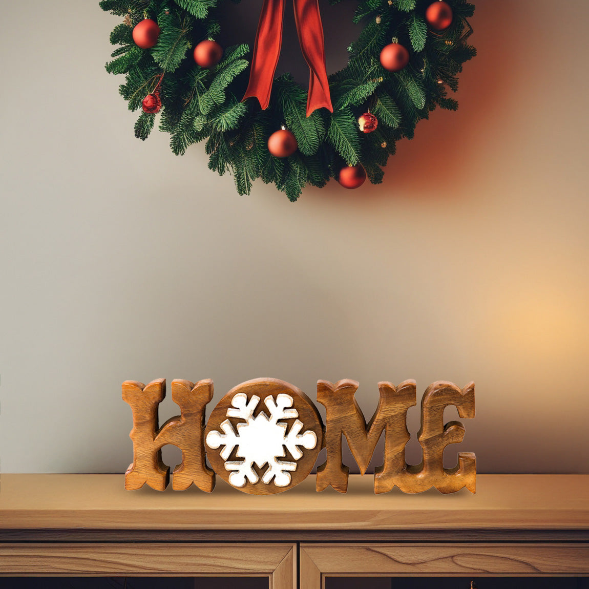 Homestead Harmony – Handmade Wooden Sculpture, Artistic Decorative Home Piece, Gift for Mom