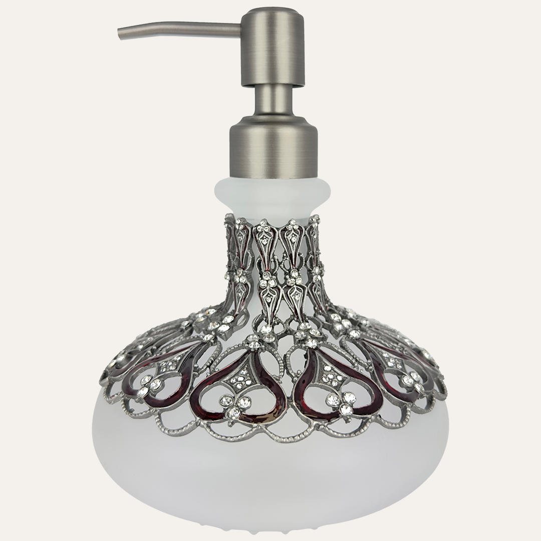 Oriana Grace modern decorative ceramic lotion dispenser from LB 23736D, 9 oz, with a stylish design for bathroom accessories.