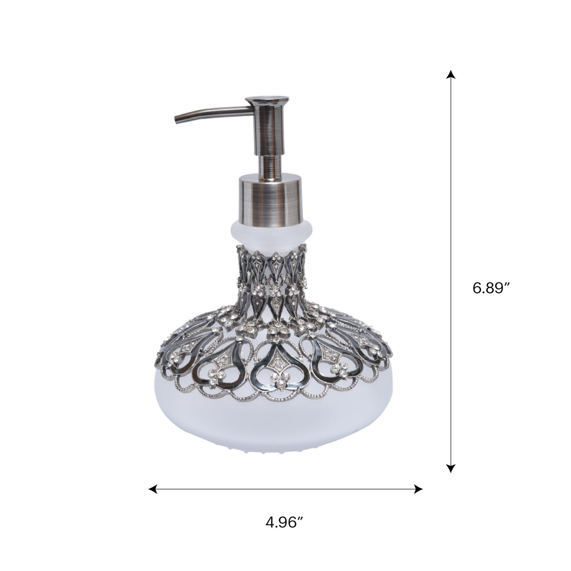 Oriana Grace LB 23736D modern decorative lotion dispenser, handmade soap dispenser for bathroom, 9 oz capacity.