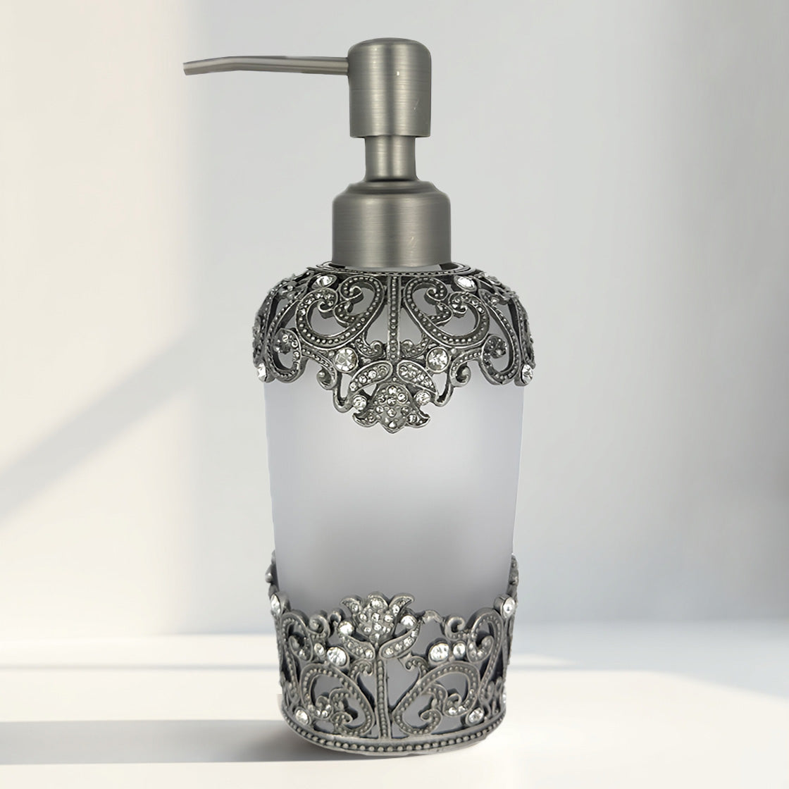 Celestia Glow – Modern Decorative Bathroom Accessory Handmade Soap Dispenser, 9 oz - Decozen