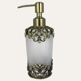 Amara Bliss modern decorative lotion dispenser by LB24585, handmade soap dispenser for bathroom, 9 oz capacity.