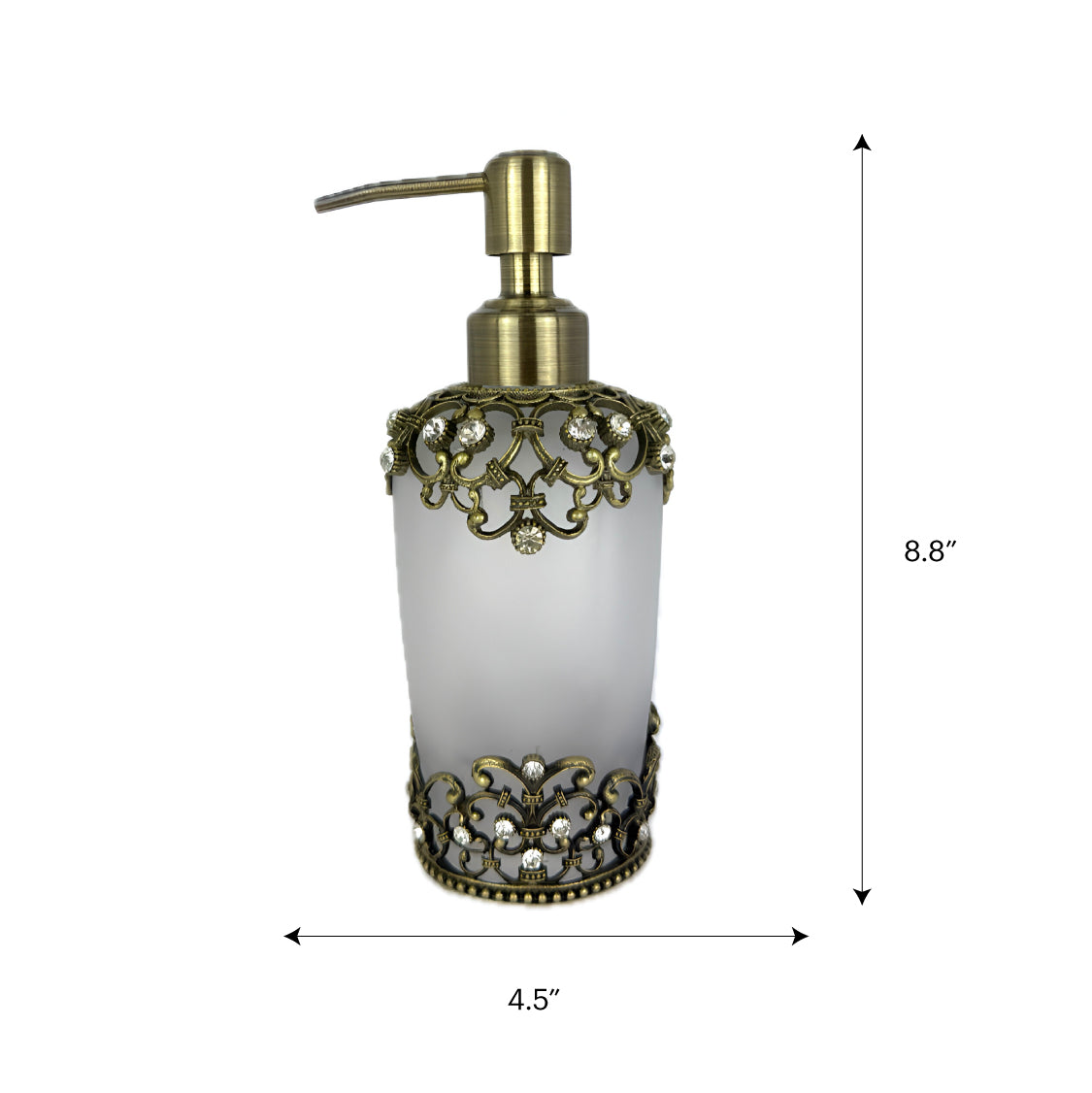 Amara Bliss modern decorative lotion dispenser for bathroom, handmade soap dispenser in 9 oz size, stylish bathroom accessory.