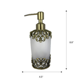Amara Bliss modern decorative lotion dispenser for bathroom, handmade soap dispenser in 9 oz size, stylish bathroom accessory.