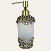 Liora Bloom modern decorative bathroom lotion dispenser by LB24618D, 9 oz handmade soap dispenser with stylish design.