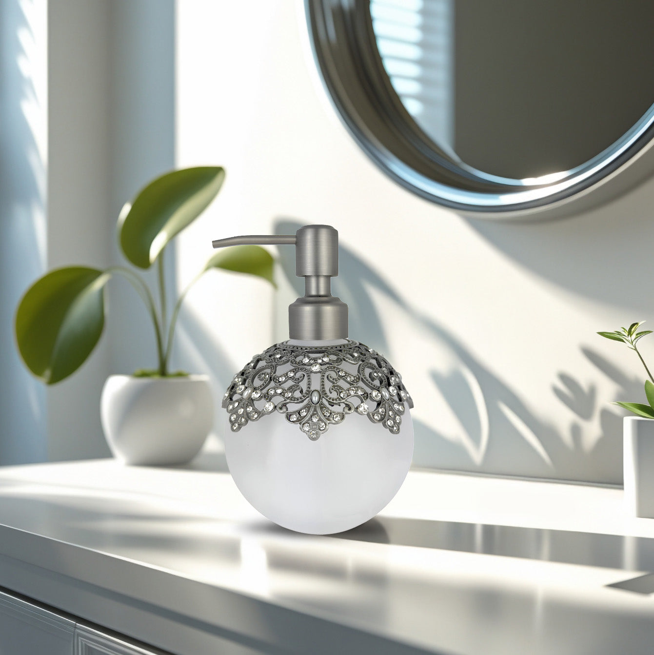 Isolde Essence – Modern Decorative Bathroom Accessory Handmade Soap Dispenser, 12 oz - Decozen