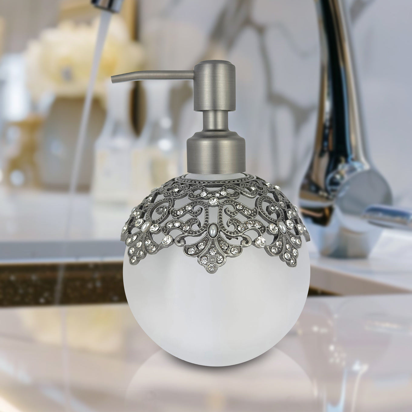 Isolde Essence – Modern Decorative Bathroom Accessory Handmade Soap Dispenser, 12 oz - Decozen