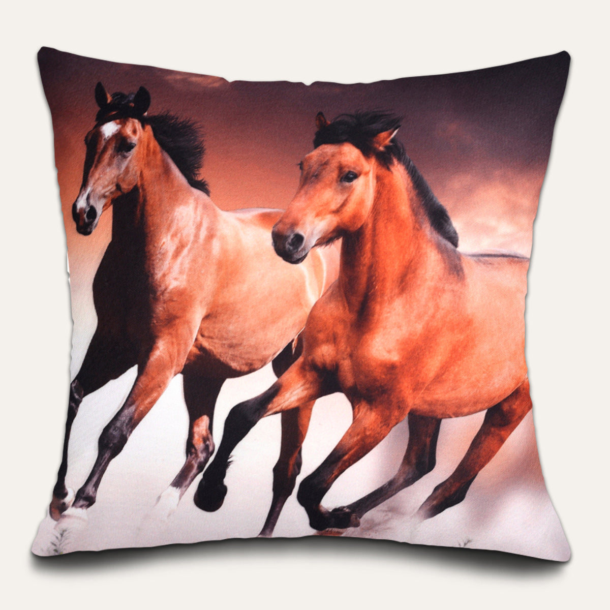 Horse printed design throw pillow cover from LD 6, decorative cushion with detailed horse artwork for cozy home decor.