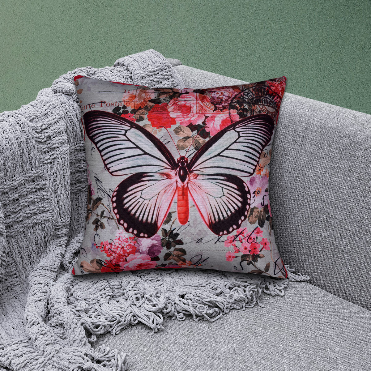 Butterfly Printed Design Throw Pillow Covers - Decozen