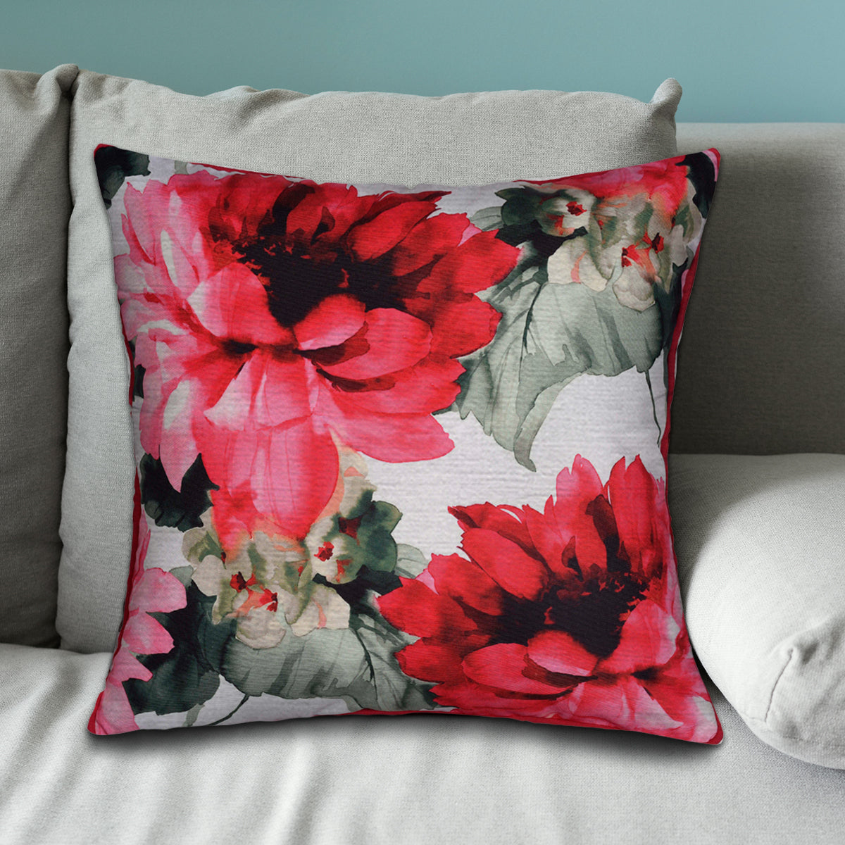 Floral Printed Design Throw Pillow Covers - Decozen