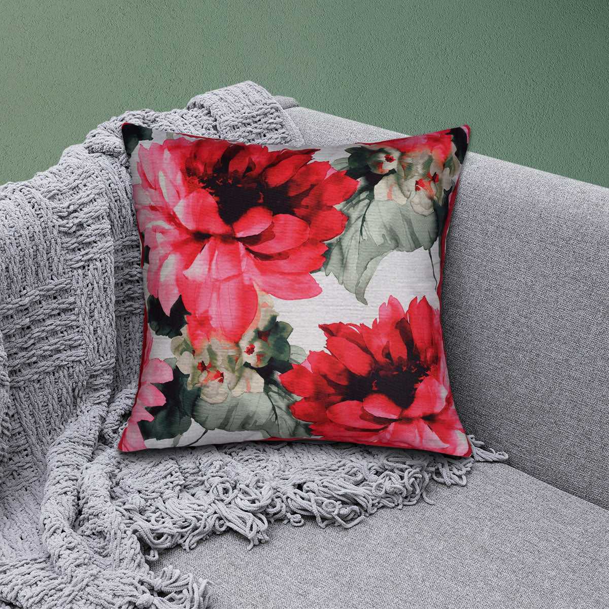 Floral Printed Design Throw Pillow Covers - Decozen