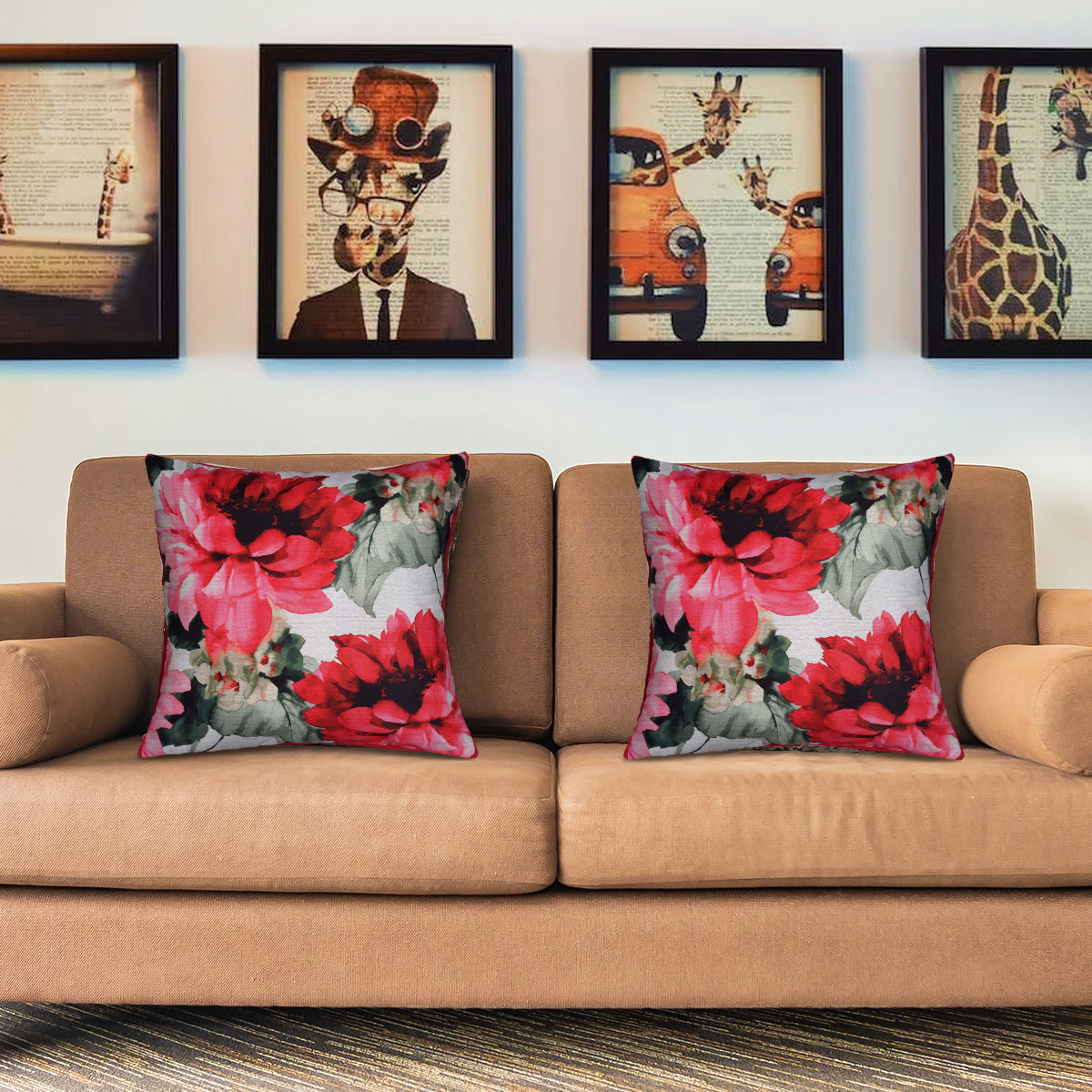 Floral Printed Design Throw Pillow Covers - Decozen