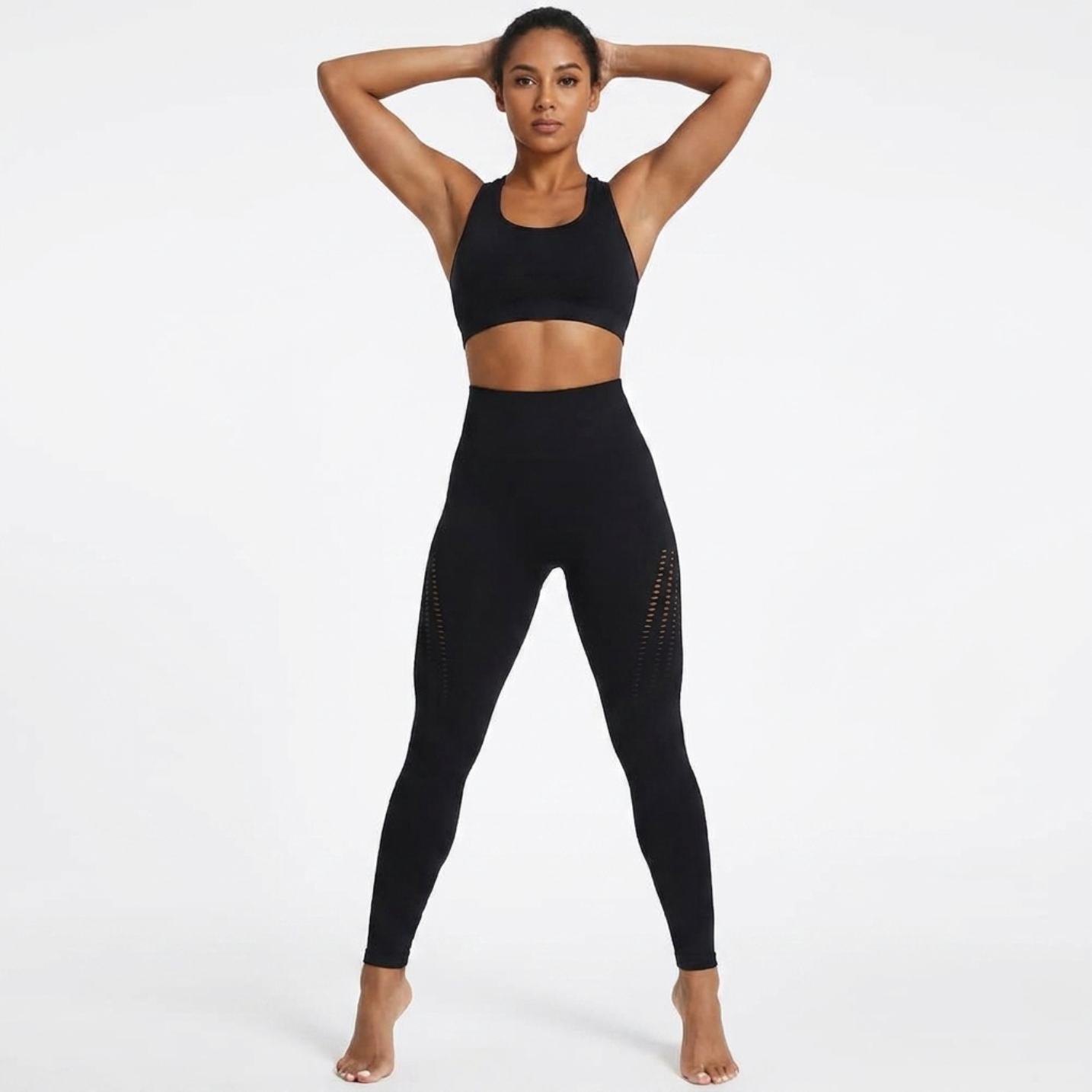 Yogazen Women's High-Waist Seamless Leggings – Ruched Butt Tummy-Control Tights