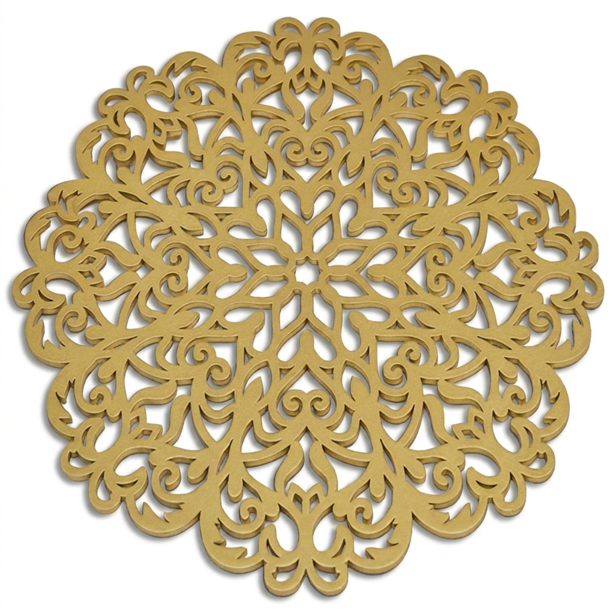 Gold Wooden Trivet | Hand Carved Placemats for Dining Table - Heat & Scratch Resistant
