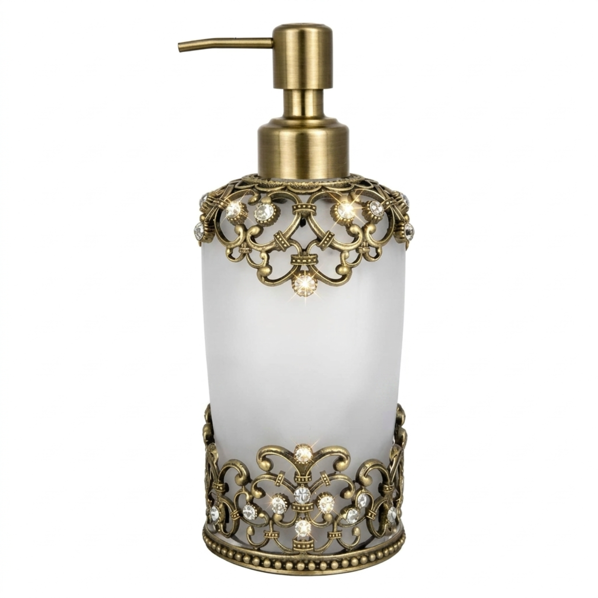 Amara Bliss modern decorative bathroom lotion dispenser, handmade soap dispenser with a 9 oz capacity, stylish design.