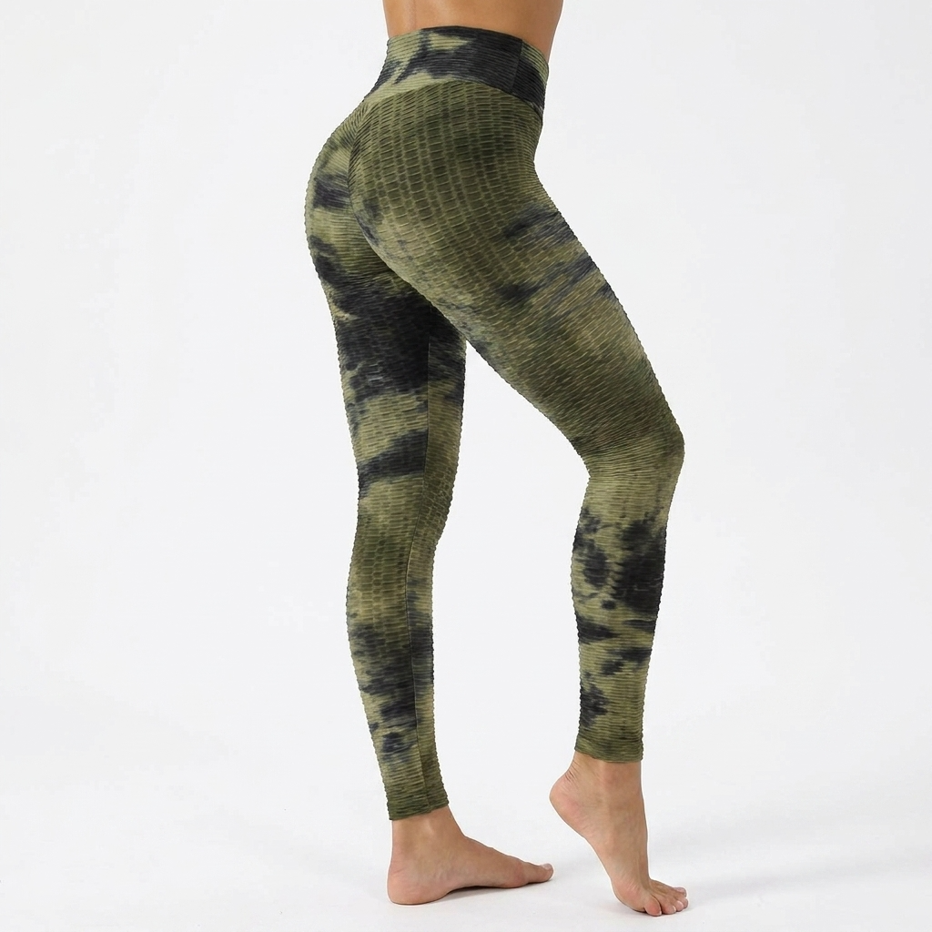 Yogazen Women's High-Waist Capri Leggings – Tummy-Control Yoga Pants (Camo & Brights)
