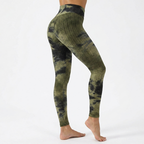 Yogazen Women's High-Waist Capri Leggings – Tummy-Control Yoga Pants (Camo & Brights)