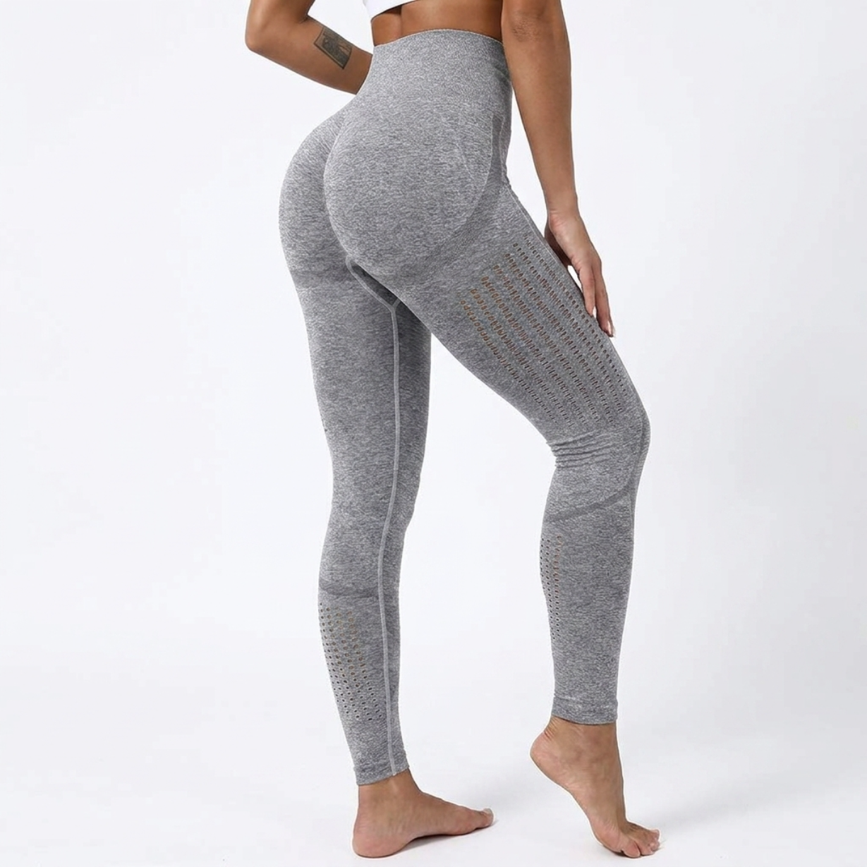 Yogazen Women's High-Waist Seamless Leggings – Ruched Butt Tummy-Control Tights