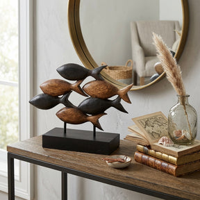 Aqua Serenity – Hand-Carved Wooden Fish Sculpture, Artistic Home Décor, Gift for Mom