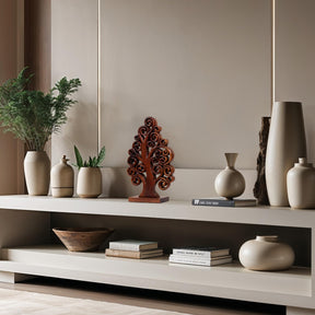 Mccaullie Tree of Life Wooden Sculpture – Handmade Art | Decozen Luxe - Decozen