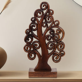 Mccaullie Tree of Life Wooden Sculpture – Handmade Art | Decozen Luxe - Decozen