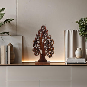 Mccaullie Tree of Life Wooden Sculpture – Handmade Art | Decozen Luxe - Decozen
