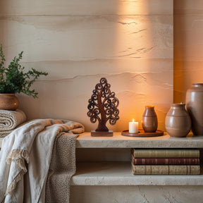 Mccaullie Tree of Life Wooden Sculpture – Handmade Art | Decozen Luxe - Decozen