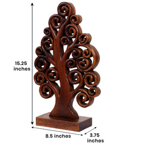 Mccaullie Tree of Life Wooden Sculpture – Handmade Art | Decozen Luxe - Decozen