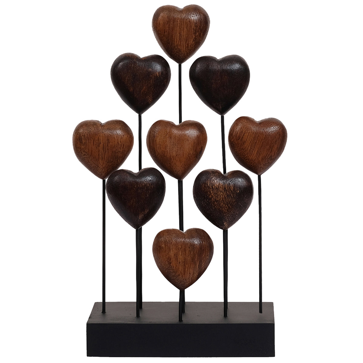 Herewardus Hearts – Handmade Wooden Sculpture, Romantic Home Decor - Decozen