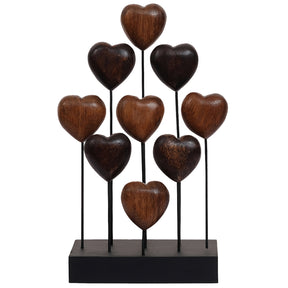 Herewardus Hearts – Handmade Wooden Sculpture, Romantic Home Decor - Decozen