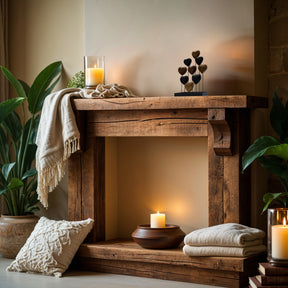 Herewardus Hearts – Handmade Wooden Sculpture, Romantic Home Decor - Decozen