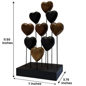 Herewardus Hearts – Handmade Wooden Sculpture, Romantic Home Decor - Decozen