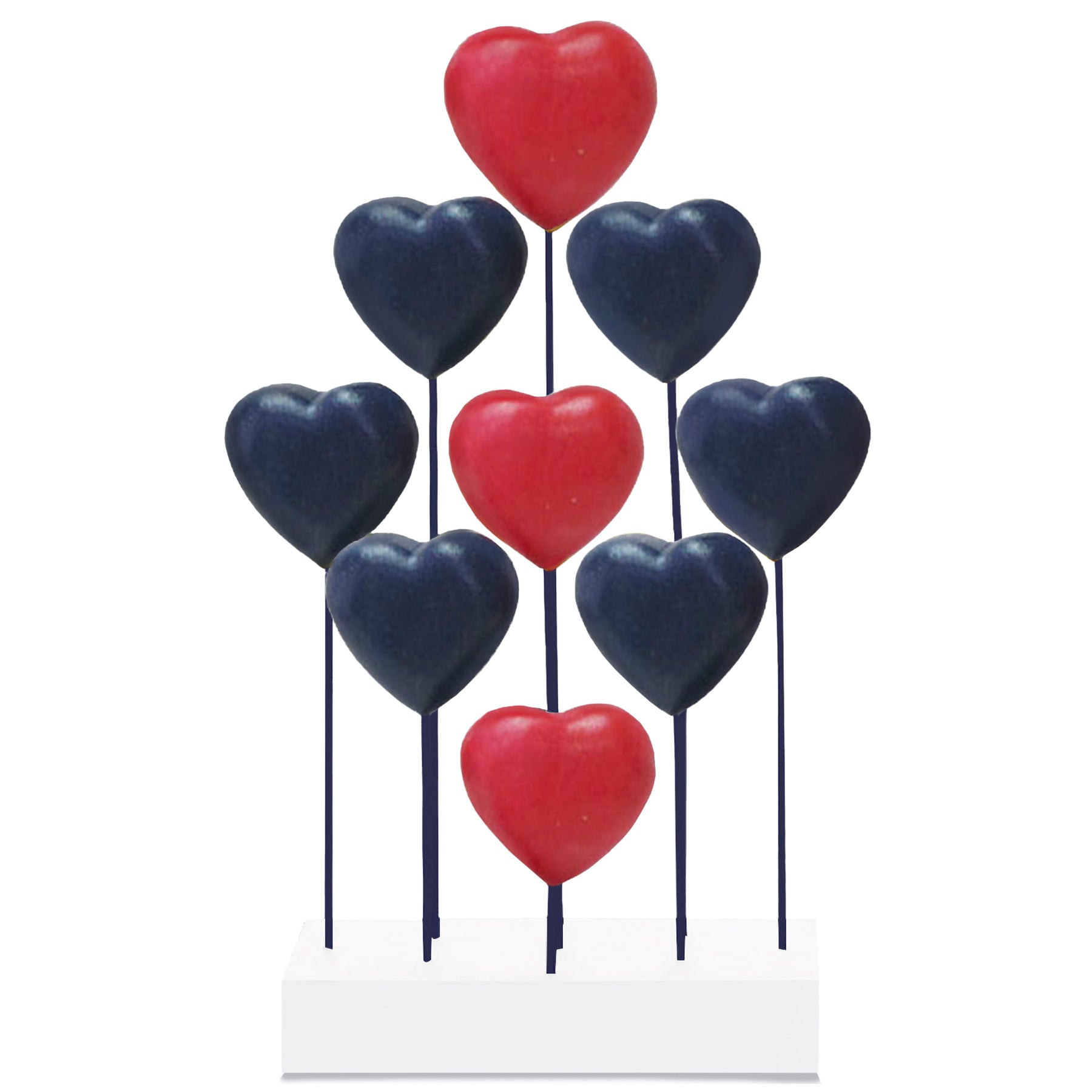 Liberty Hearts – USA Flag Wooden Sculpture, Handmade Patriotic Decor - Decozen