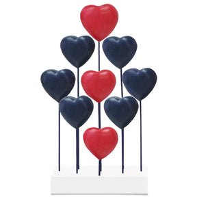 Liberty Hearts – USA Flag Wooden Sculpture, Handmade Patriotic Decor - Decozen
