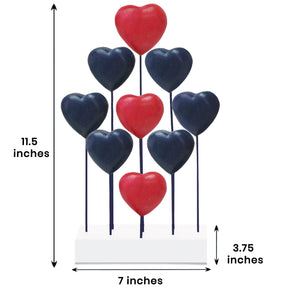 Liberty Hearts – USA Flag Wooden Sculpture, Handmade Patriotic Decor - Decozen