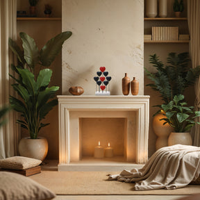 Liberty Hearts – USA Flag Wooden Sculpture, Handmade Patriotic Decor - Decozen