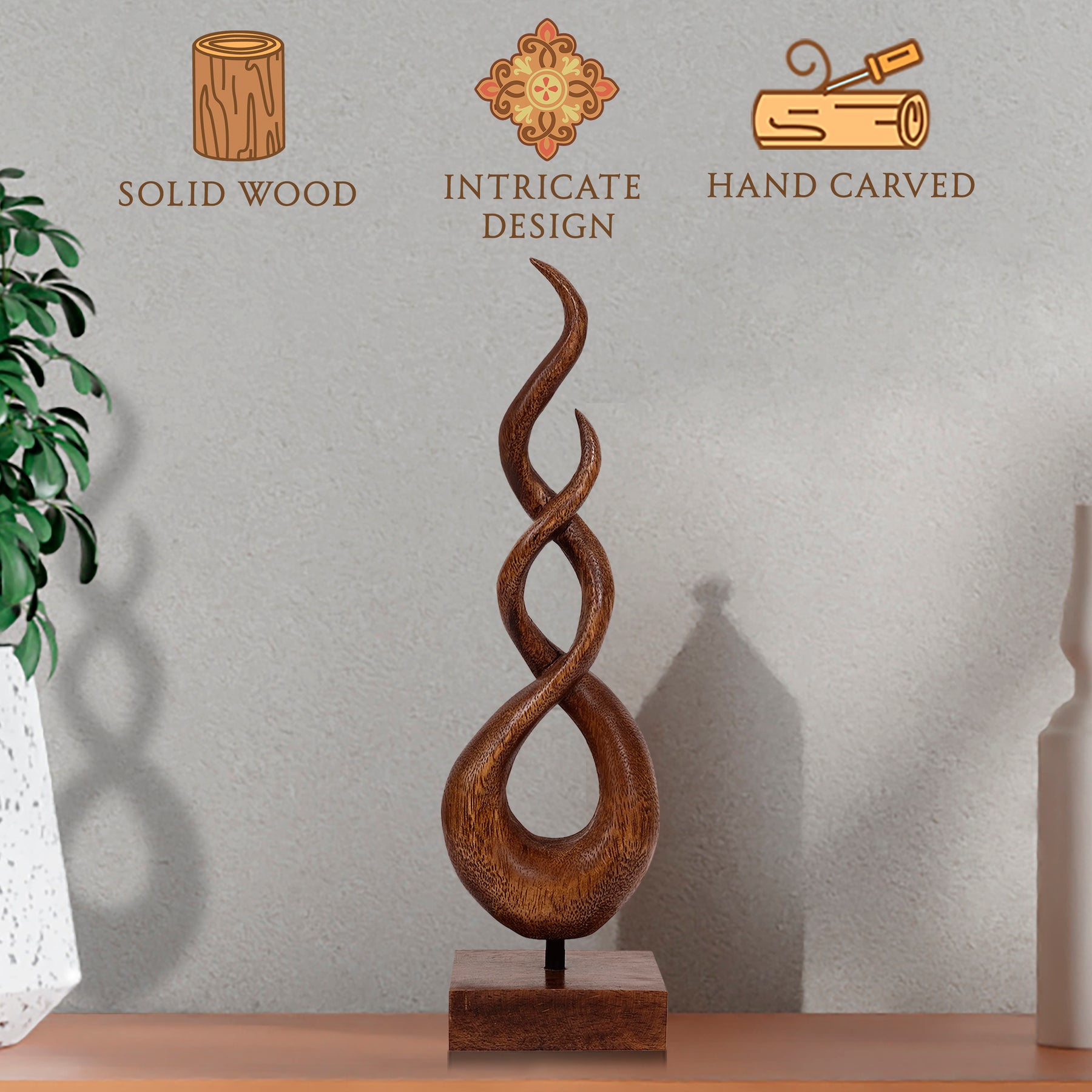 Intertwined Handmade Wooden Sculpture - Decozen