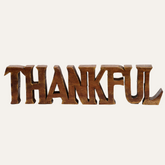 Thankful Wooden Sculpture – Hand-Carved Gift of Gratitude | Decozen Luxe - Decozen