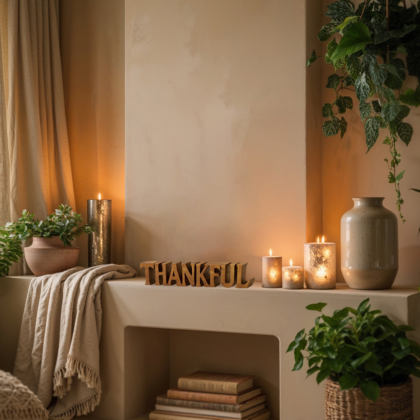 Thankful Wooden Sculpture – Hand-Carved Gift of Gratitude | Decozen Luxe - Decozen