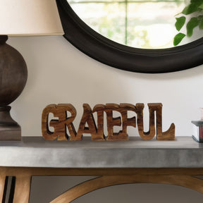 Gratitude Bloom – Hand-Carved Wooden Sculpture, Elegant Decorative Home Art