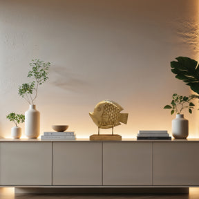 Ocean Whisper – Hand-Carved Wooden Fish Sculpture, Artistic Home Décor - Decozen