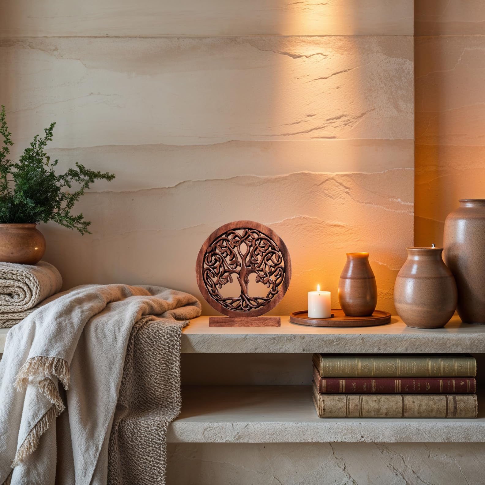 Travilah Tree of Life Wooden Sculpture - Medium - Decozen