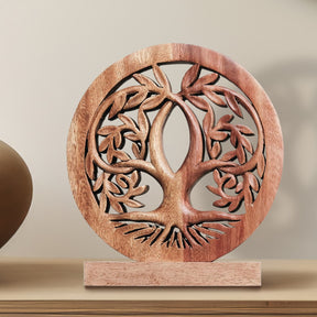 Tribune Tree of Life Wooden Sculpture – Handmade Decorative Art | Decozen Luxe - Decozen