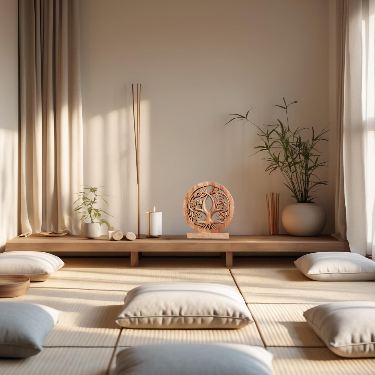 Tribune Tree of Life Wooden Sculpture – Handmade Decorative Art | Decozen Luxe - Decozen