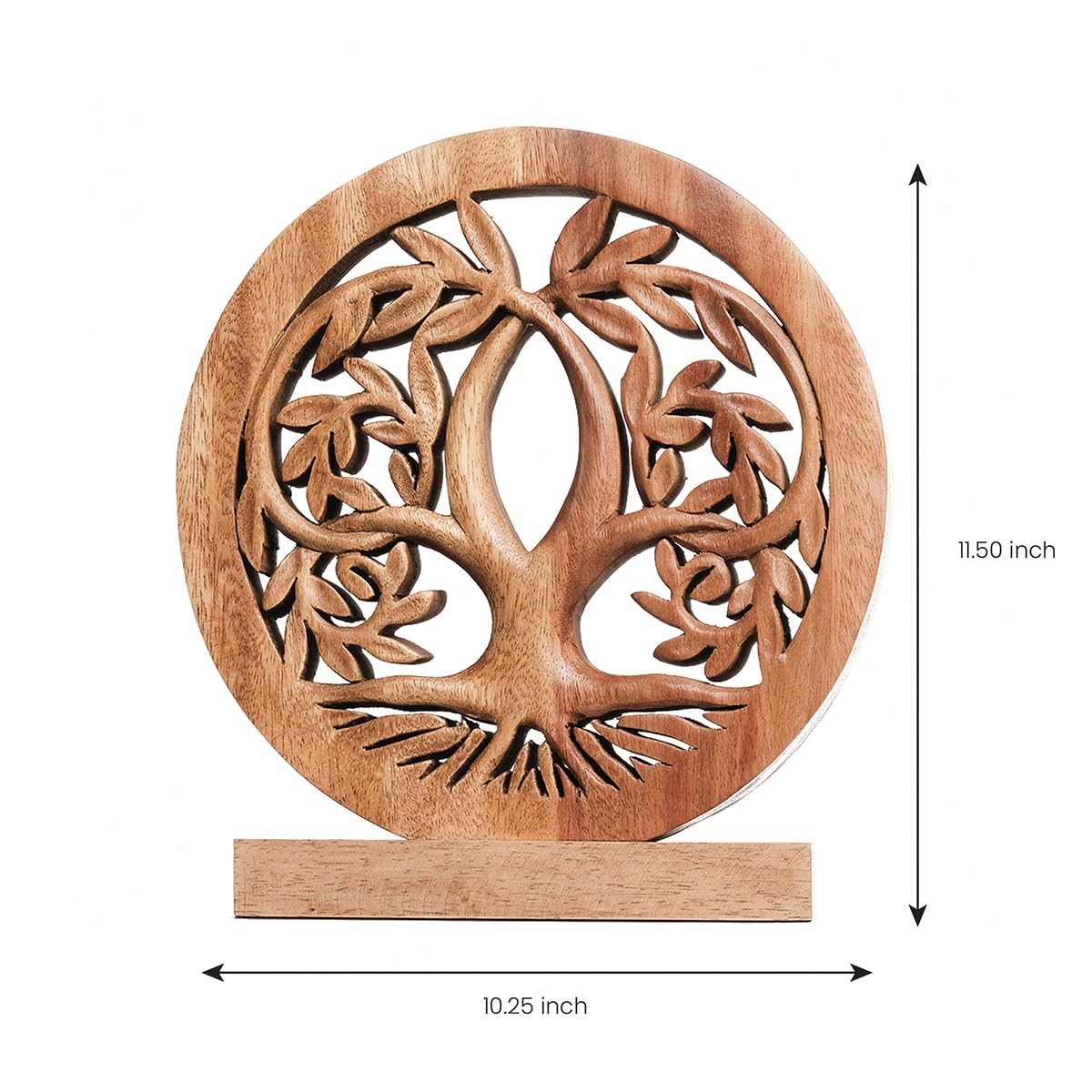 Tribune Tree of Life Wooden Sculpture – Handmade Decorative Art | Decozen Luxe - Decozen