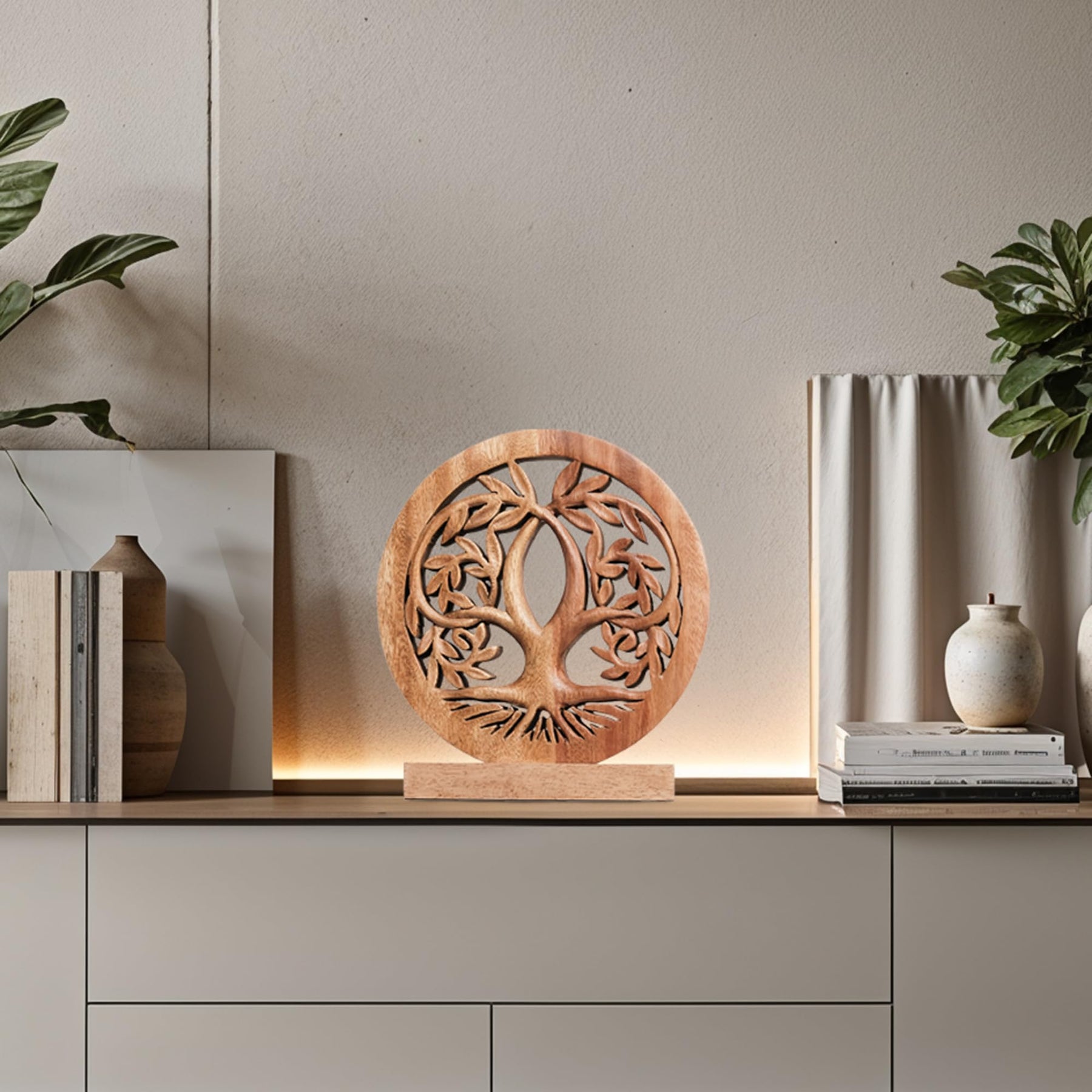 Tribune Tree of Life Wooden Sculpture – Handmade Decorative Art | Decozen Luxe - Decozen