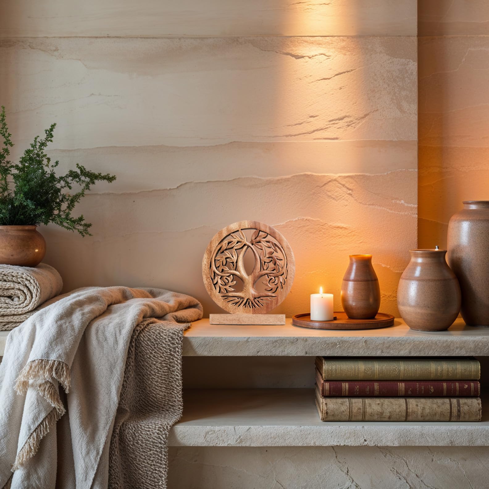 Tribune Tree of Life Wooden Sculpture – Handmade Decorative Art | Decozen Luxe - Decozen