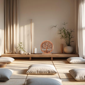 Sacred Roots – Hand-Carved Tree of Life Wooden Sculpture, Artistic Home Décor - Decozen